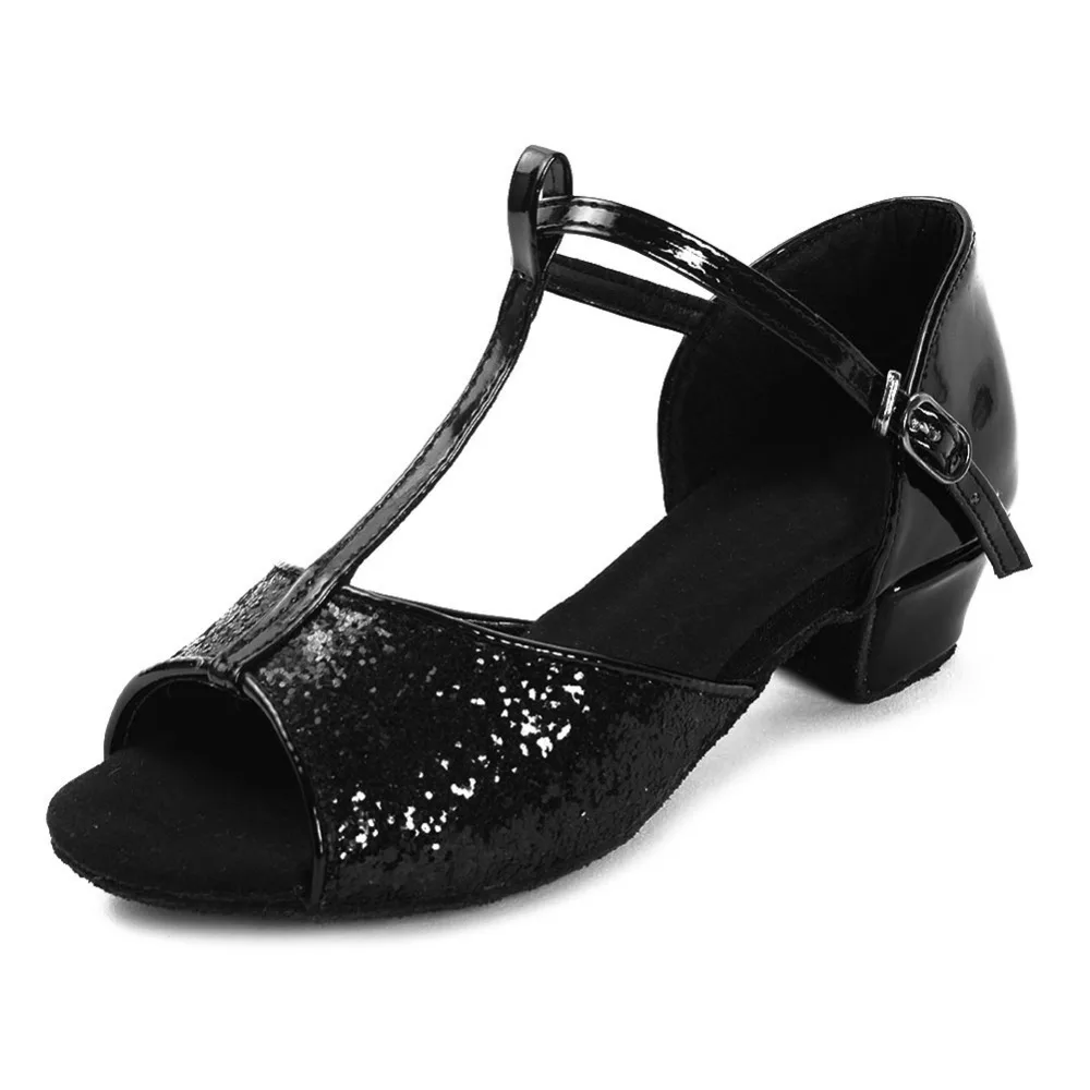 New Brand Strip Latin Dance Shoes For Women Children Ballroom Tango salsa girls Dancing shoes Low Heels Comfortable 17-25CM