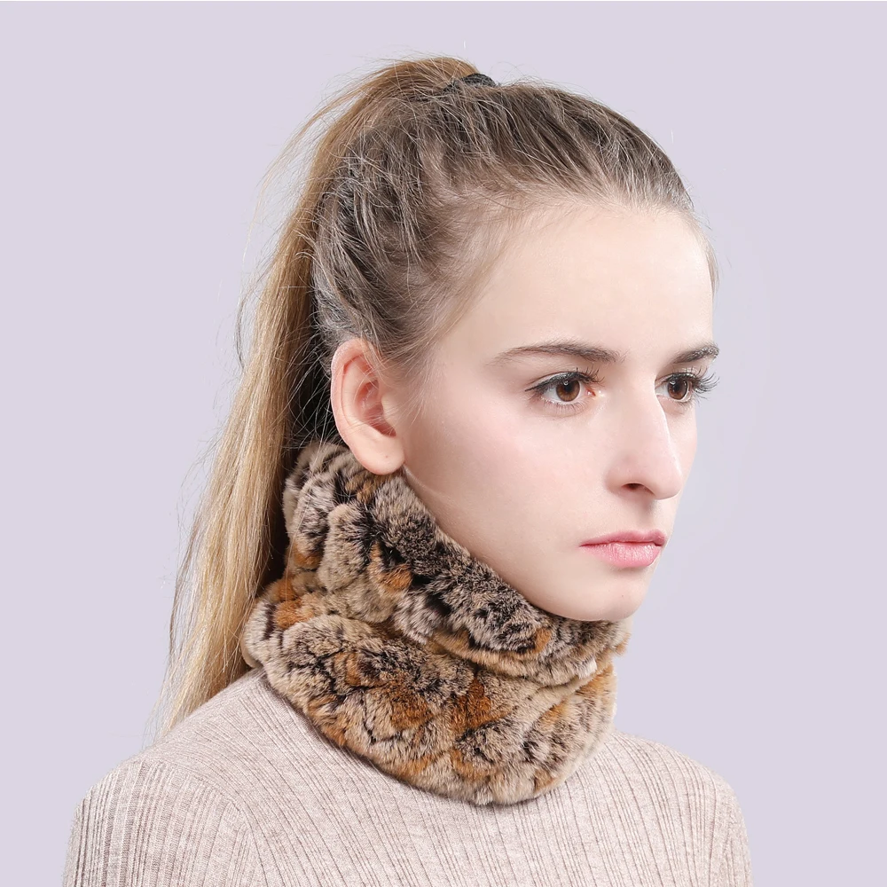 Мех кролика Рекс шарфы накидки для женщин теплые мягкие Для из меха меховые