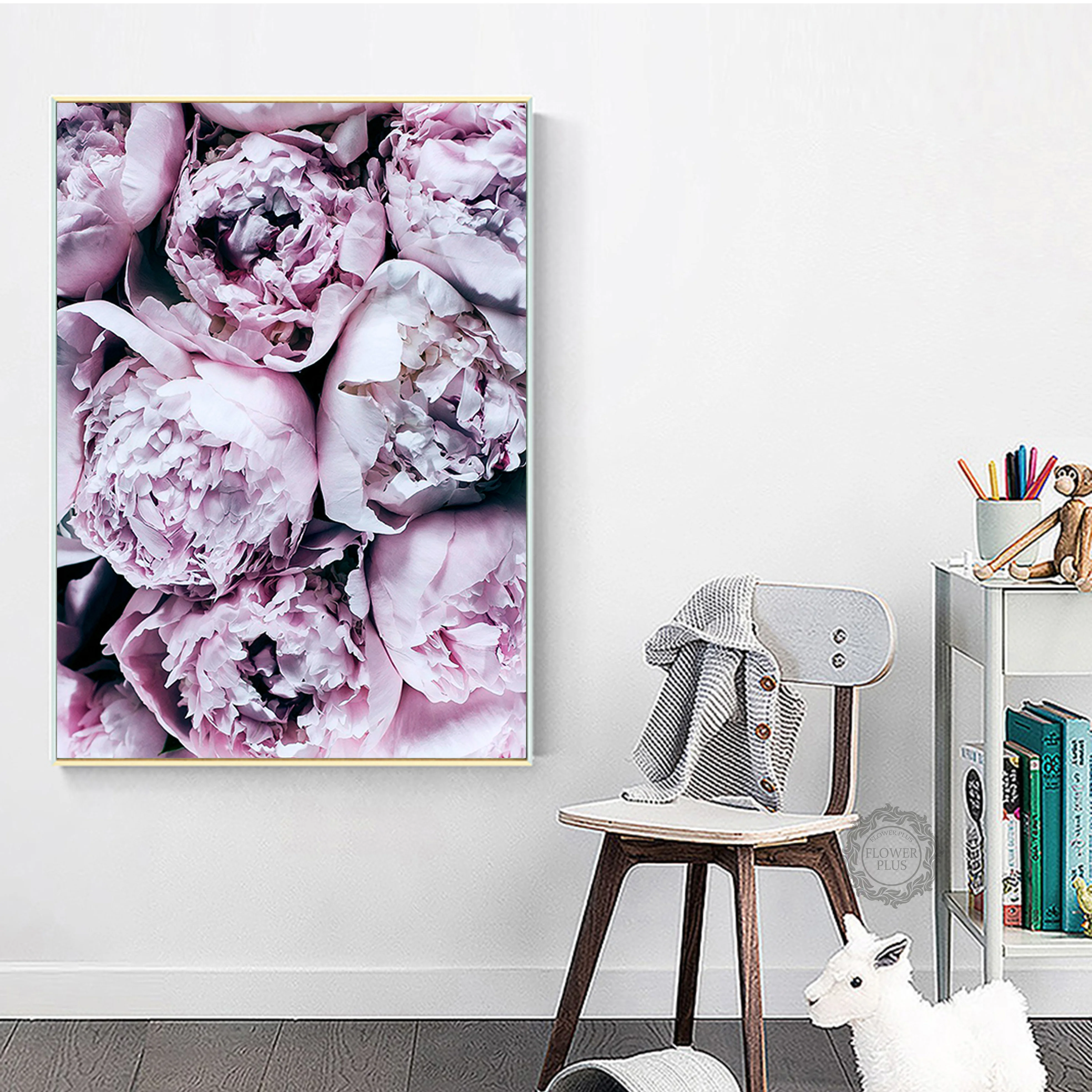 Decoracion салон Абстрактная живопись фиолетовый пион Плакаты и принты настенный