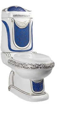 Blue gold toilet Европейский цвет Туалет бытовые раздельные туалеты цвет золотой стены ряд Роскошные туалеты отель Вилла 250 - Цвет: Blue gold toilet