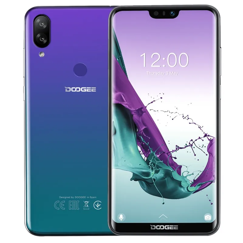 DOOGEE N10 Android 8,1, мобильный телефон, 3 Гб ОЗУ, 32 Гб ПЗУ, 5,84 дюймов, FHD+ 19:9 дисплей, двойной дисплей, 16,0 Мп, 3360 мАч, 4G LTE, две sim-карты, смартфон - Цвет: Twilight
