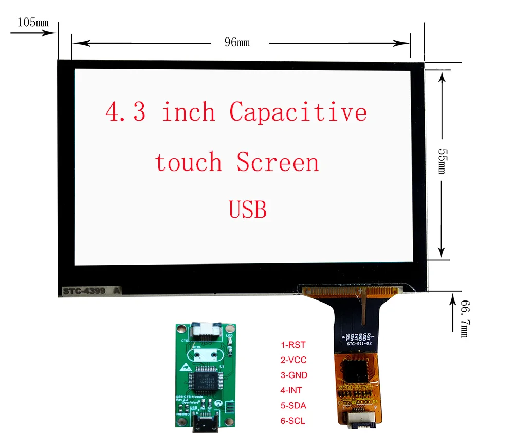 4.3inch USB USB Capaictive Сенсорный экран 4,3/5/6,2/6,5/7/8/9/10,1 дюймов Поддержка Raspberry Android Linux WIN 7 8 10 Поддержка некоторые мобильного телефона из закаленного стекла - Цвет: 4.3inch USB