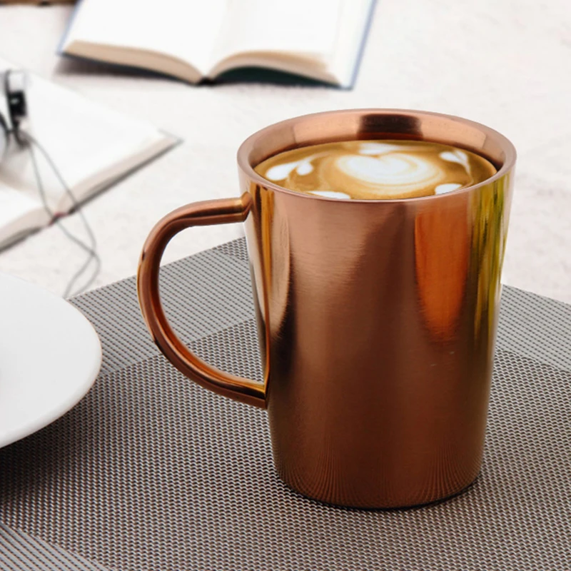 Кофейные кружки из нержавеющей стали для молока и кофе утепленные двухслойные