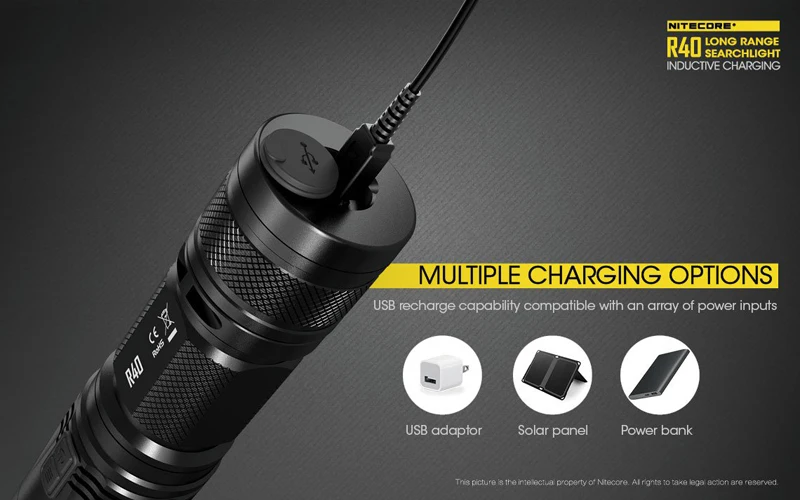 Заводская цена Nitecore R40 XP-L HI светодиодный 1000 люменов Индуктивная зарядка 520 метров дальний прожектор