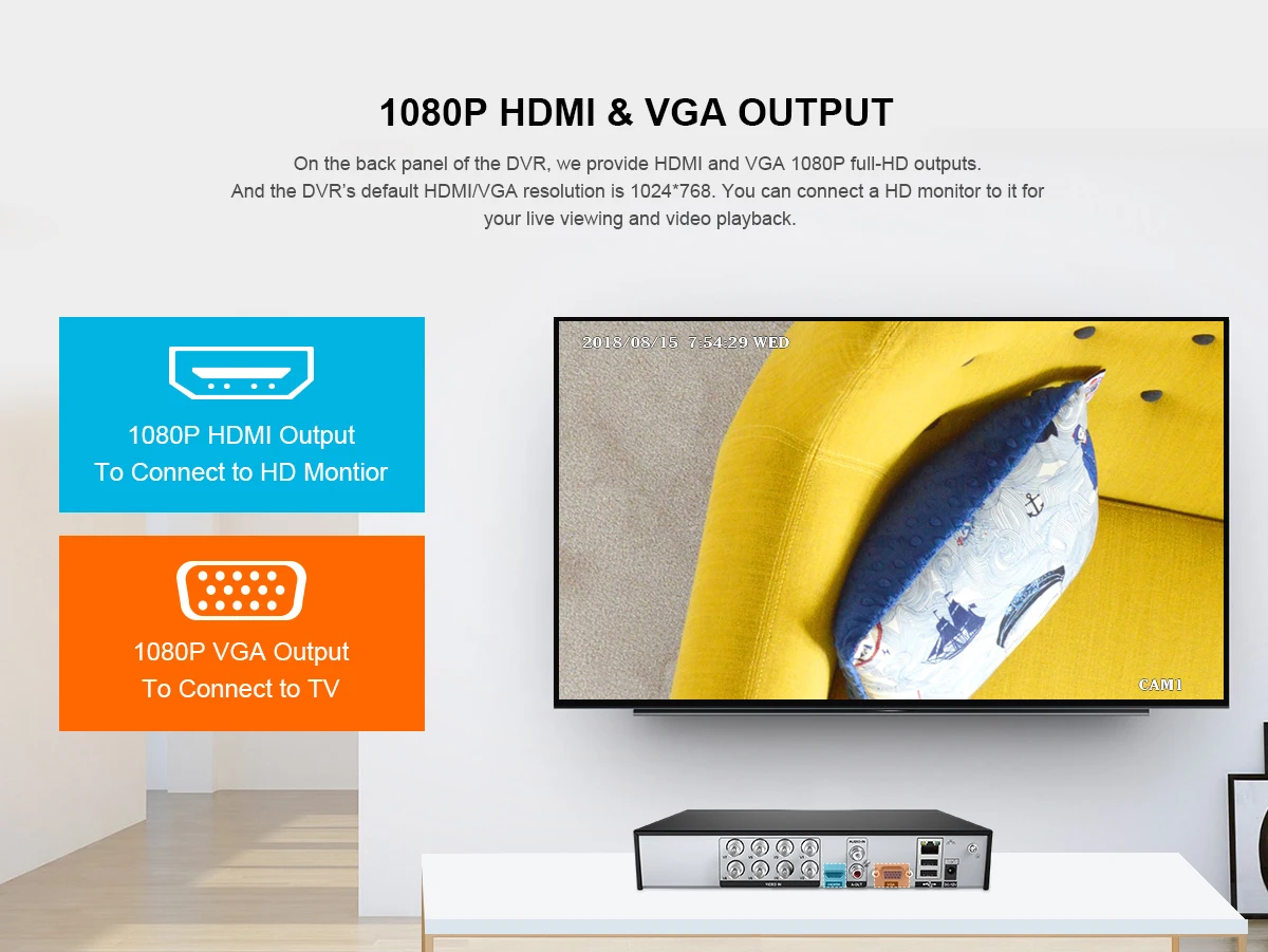 SANNCE 8CH 1080N HDMI DVR CCTV система 4 шт 720P камеры безопасности ИК Крытый водонепроницаемый открытый видеонаблюдения CCTV комплект