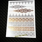 Новинка женский хна для Боди Арта Золотая Серебряная Татуировка Sleeve GYS117 индийская цепь браслеты кружевные дизайнерские блестящие металлические драгоценности