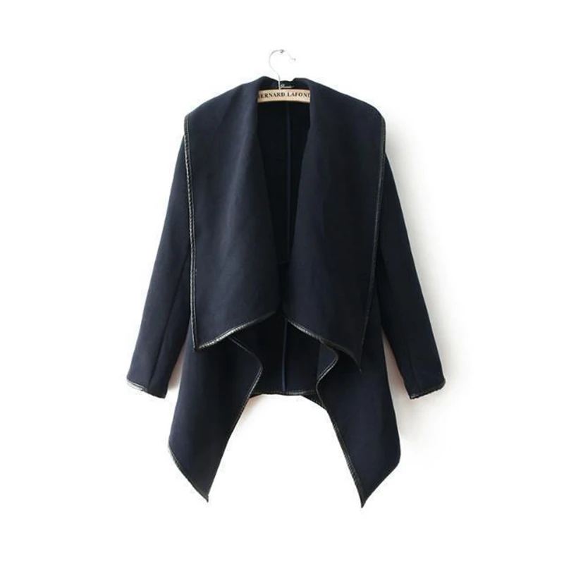 Новинка Женская куртка пальто Осень-зима шерстяное с длинным рукавом модный