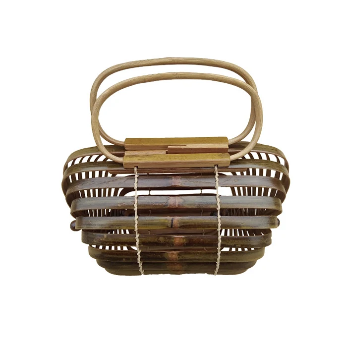 Корзина Bamboo сумка для женщин большой соломенная летняя выдалбливают Tote