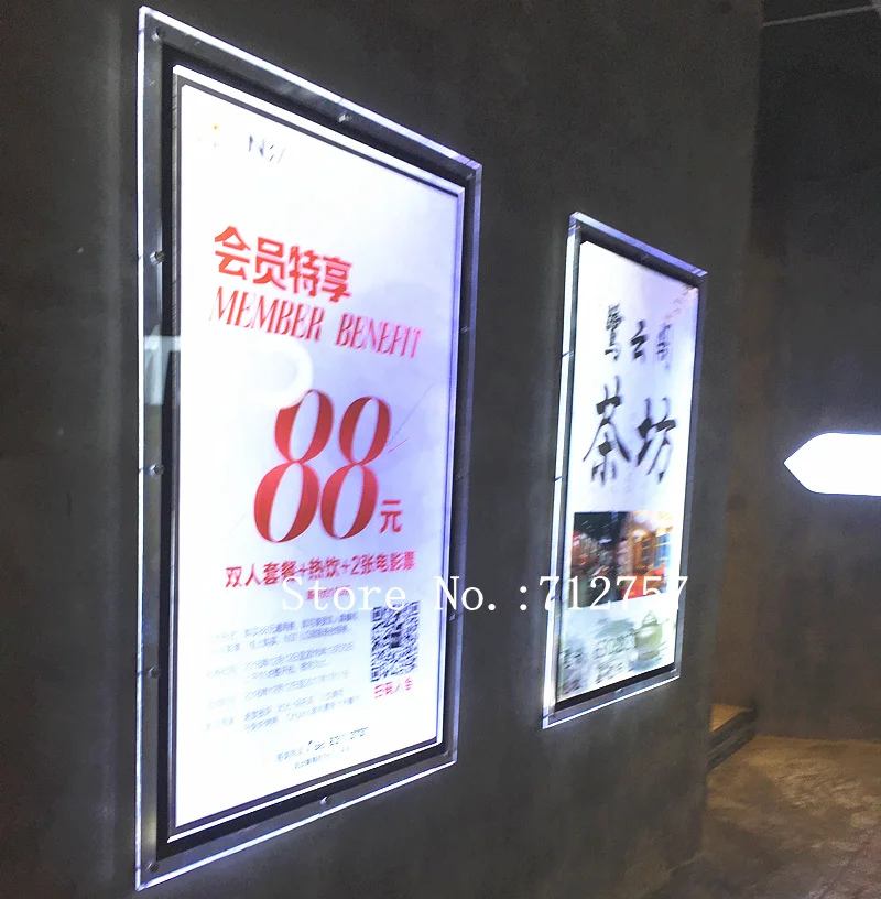 10 шт. настенная ультра тонкая акриловая рамка со светодиодной подсветкой для