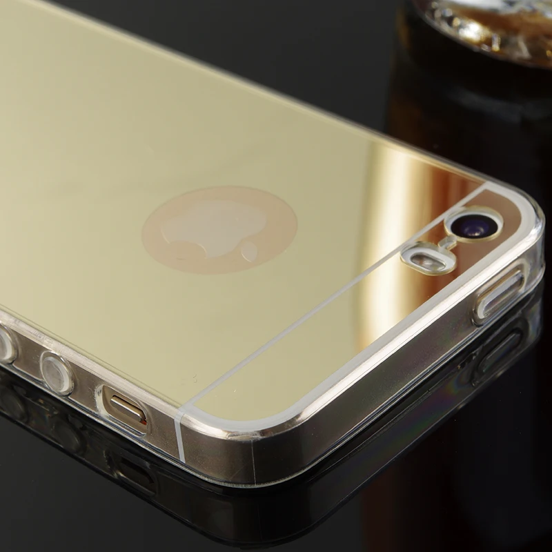 Чехол для телефона из розового золота Apple iPhone 5 зеркальный чехол мягкая Задняя