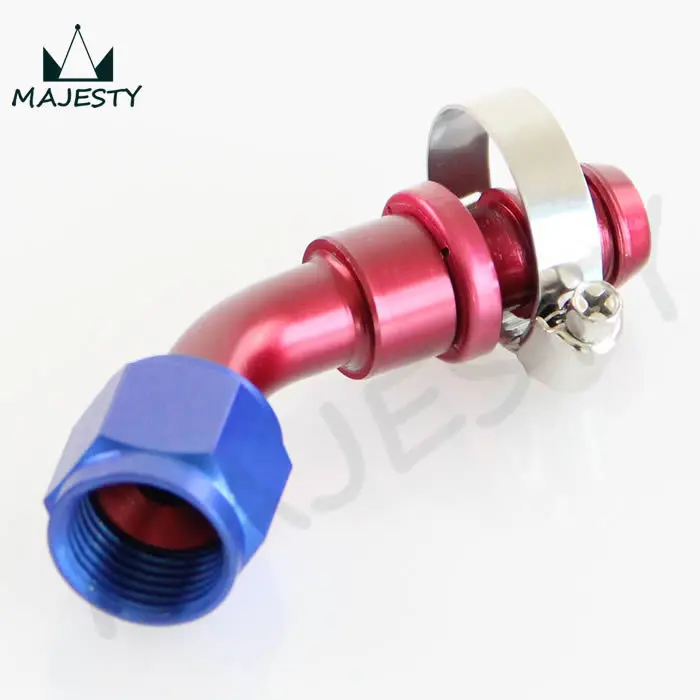 45 градусный нажимной фитинг для топливной линии шланга с размером 6 + зажимов