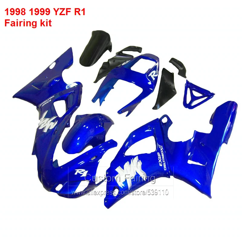 Все синие обтекатели для YAMAHA YZF R1 1998 1999 Модель 98 99 (глянцевый) yzfr1 самый продаваемый