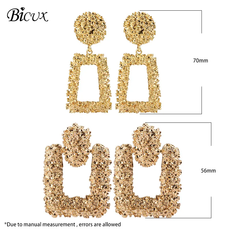 Женские массивные серьги подвески BICUX винтажные длинные золотого и серебряного