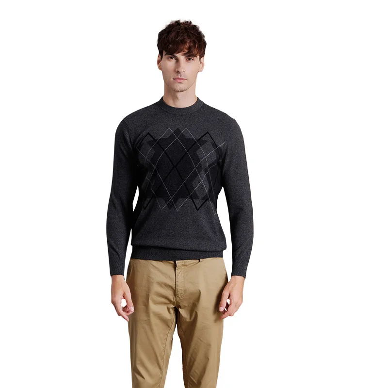 

Men's Autumn Winter Slim Fit Round Neck Cashmere Sweater
