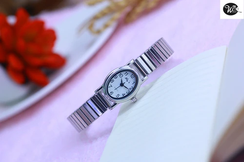 Серебристый My lady, винтажные кварцевые часы с гусиным яйцевидным циферблатом из нержавеющей стали эластичный ремешок легко носить цифровые часы - Цвет: Серебристый