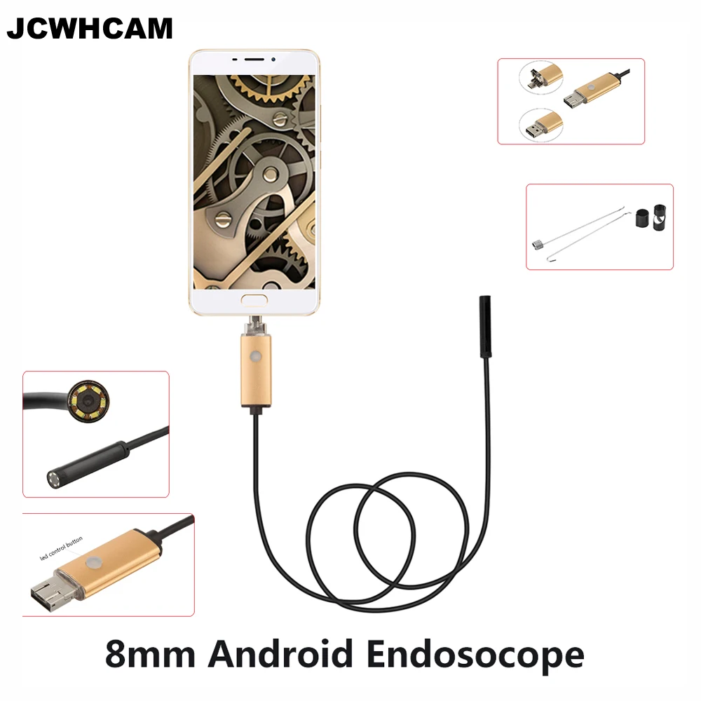 Камера Эндоскоп JCWHCAM IP68 Водонепроницаемая мини камера 8 мм HD 720P 960P 2MP 2M 5M 10M 1M USB