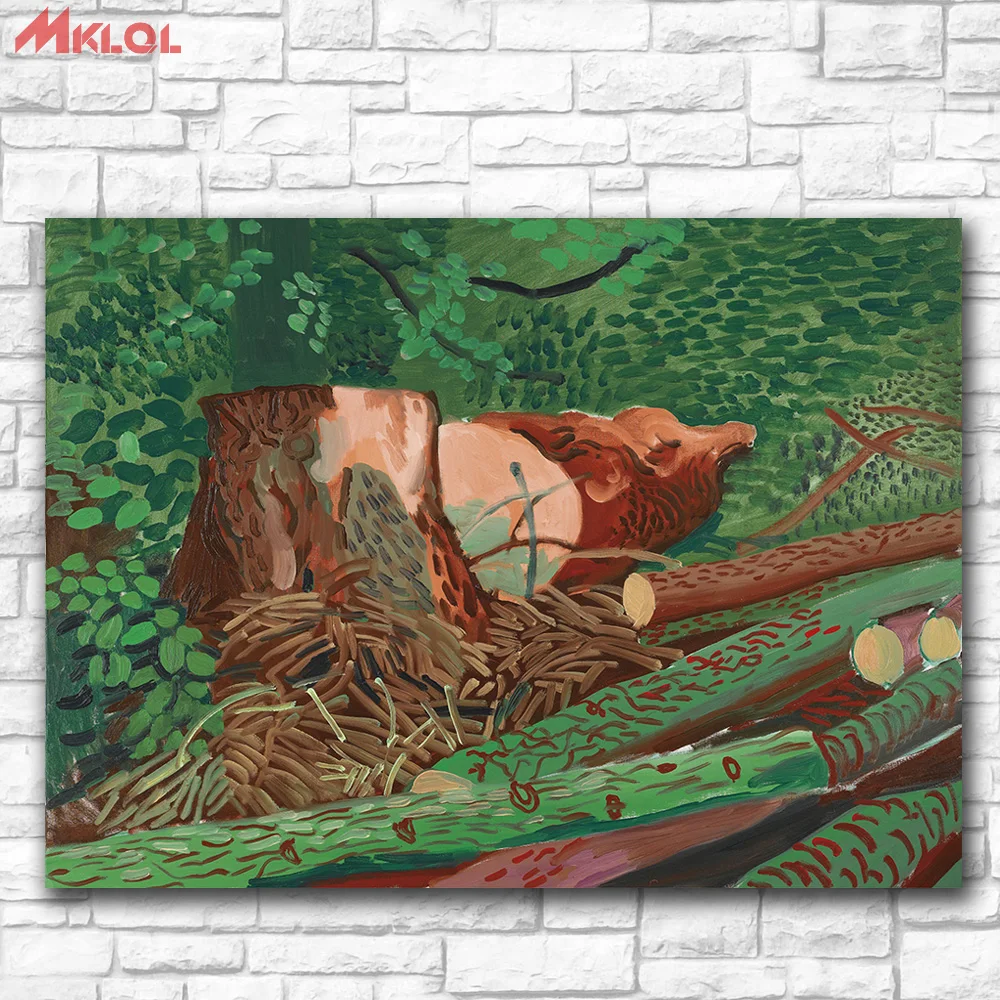 

FELLED TOTEM, SEPTEMBER 8TH 2009 by DAVID HOCKNEY Painting Home Decor On Canvas Modern Wall Art Canvas Print Canvas Painting
