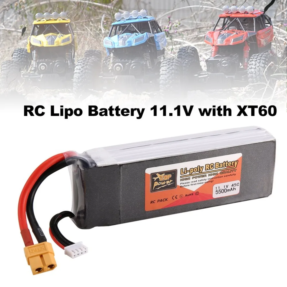 ZOP Power 11.1V 5000mAh 60C 45C 3S 1P Lipo Battery XT60 Plug Rechargeable for RC Racing Drone Quadcopter Helicopter Car Boat | Игрушки и