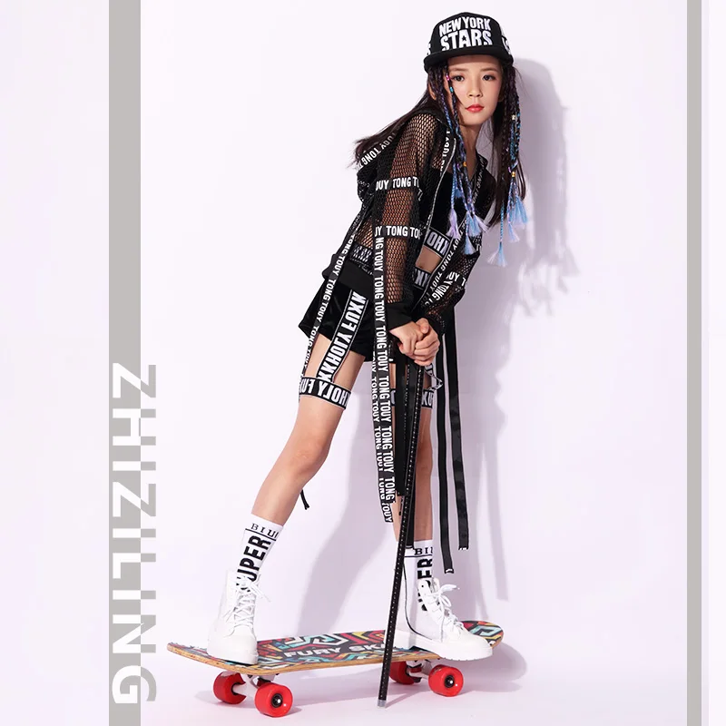 Детские танцевальные костюмы DJ для девочек детская одежда соревнований джаза