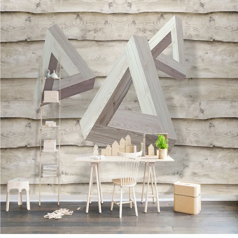 Пользовательские фото обои 3D стерео треугольное дерево ТВ фон росписи студия