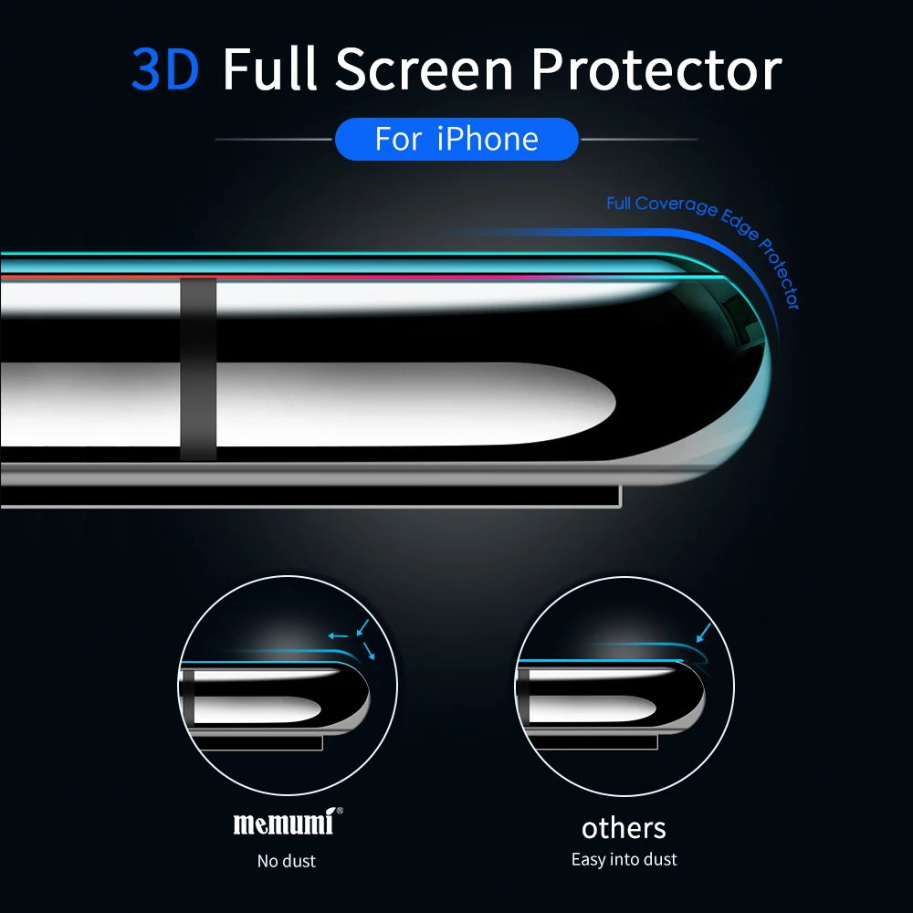 Memumi закаленное стекло для iPhone XR 3D полное покрытие края 9H твердость пленка