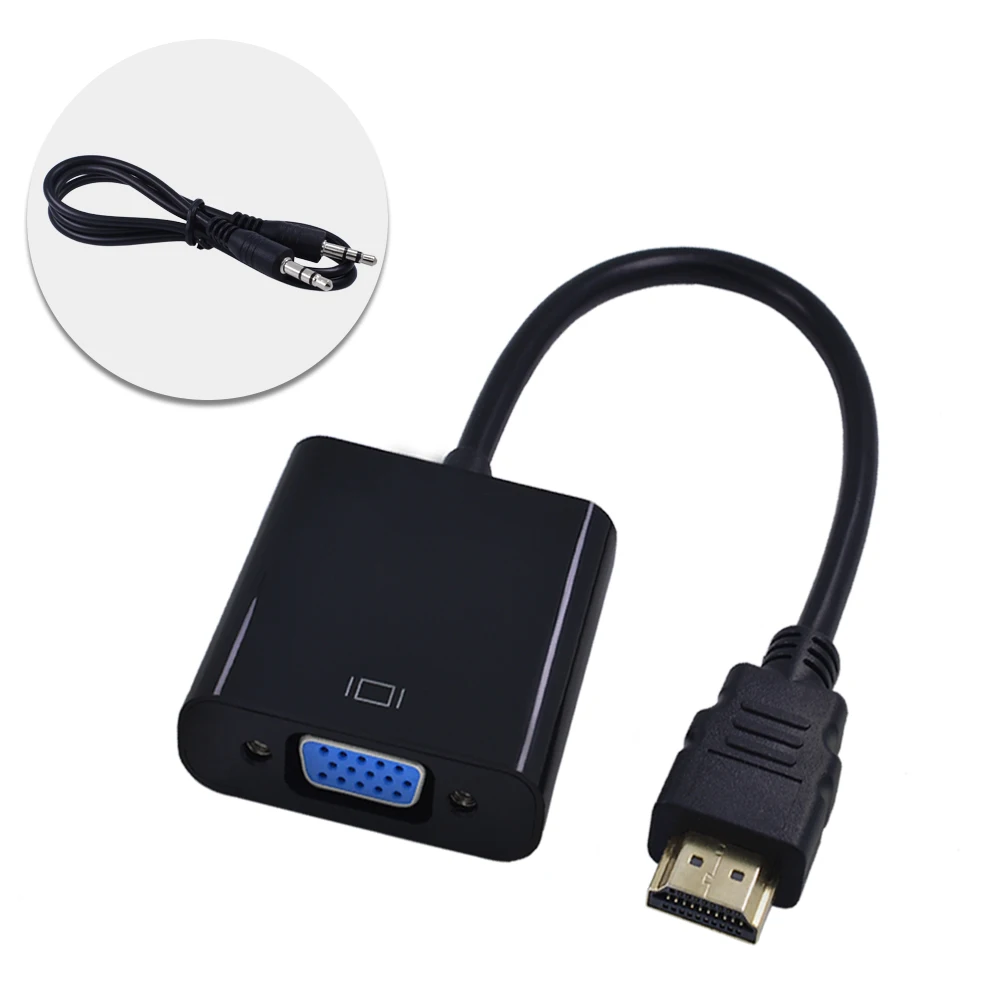 TISHRIC HDMI к VGA Аудио кабель мужчин и женщин Hdmi VGA адаптер цифро-аналоговый видео конвертер для ПК ноутбук проектор