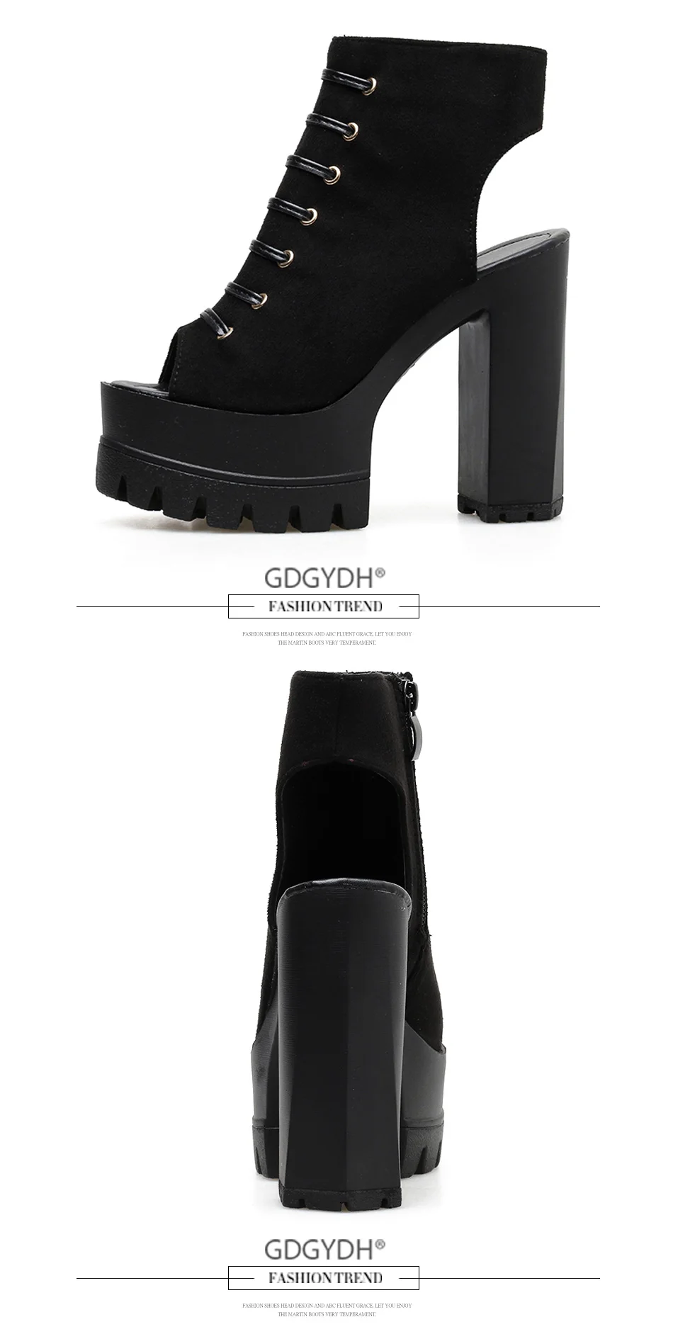 Gdgydh Cross-tied Fashion Summer Boots For The Women Spring Summer Peep Toe Summer Shoes Woman Ankle Boots Zipper Drop Shipping