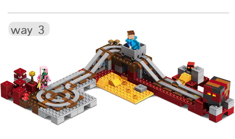 Мой Мир ад адская поезд Стив зомби свинья Совместимость Legoings цифры Minecrafted