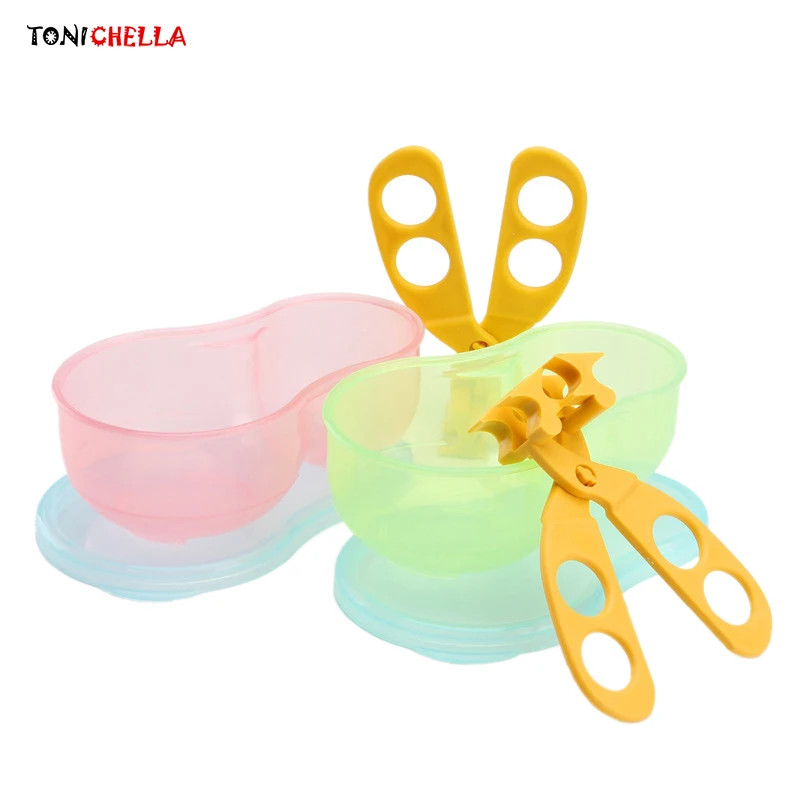 

Baby Grinding Bowl Infant Food Scissor Toddler Feeding Dishes Vegetable Meal Tableware Fruit Supplement Children Utensil T0641