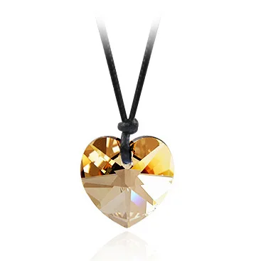 

Fashion Original Crystals from Swarovsk Heart Pendant Necklace Rope Chain Love Necklace Party Wedding Bridal Jewelry