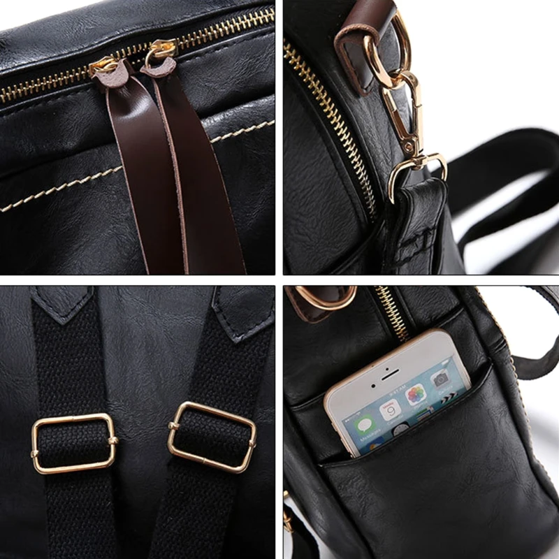 

Fashion Women's Backpack Travel Leather Rucksack School Shoulder Bag