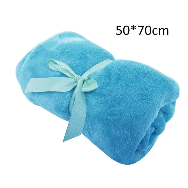 Blue5070CM Однотонное мягкое одеяло ярких цветов, многофункциональное одеяло, теплое Коралловое Клетчатое одеяло для путешествий, фланелевый диван для кровати и спальни - Цвет: Blue5070CM
