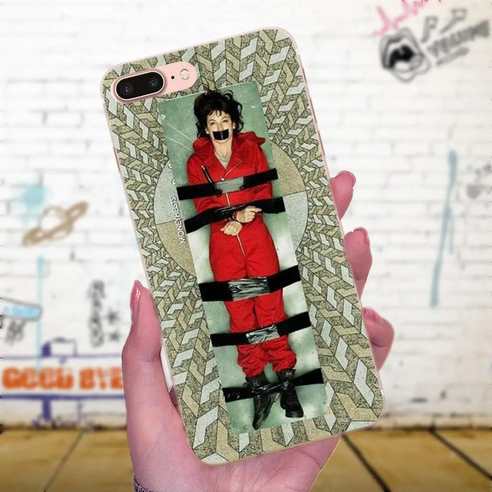 Модный чехол для телефона из ТПУ Apple iPhone X XS Max XR 4 4S 5 5C 5S SE 6 6S 7 8 Plus La Casa De Papel |