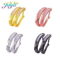 juya diy gold silver plated basic ear wire earring hooks accessories for women fashion bridal charms earrings making material
