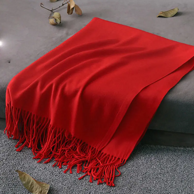 

2018 New Fashion Street Women Tassels Scarves Solid Women Blanket Wraps Spring/Autumn/Winter Fit Street Shawl For Women