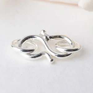 Однотонная s-образная застежка-крючок из стерлингового серебра 925 пробы с замкнутым кольцом для ожерельябраслета, ювелирные изделия, компоненты сделай сам