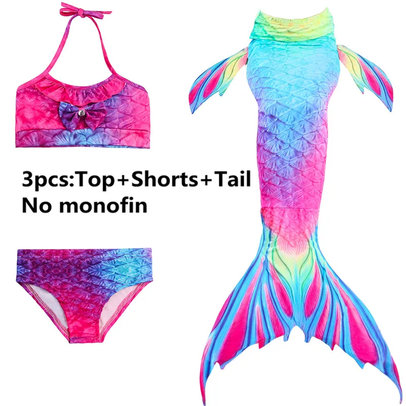 3PCS swimsuit Only Лидер продаж! детский зимний жилет 3 шт./компл. для девочек «русалочка»; маскарадный Плавание ming хвост Плавание костюм Лето Плавание платье для костюмированной вечеринки с хвостом русалки без Моноласты Плавание, пижамы, одежда для отдыха для девочек - Цвет: 3PCS swimsuit Only