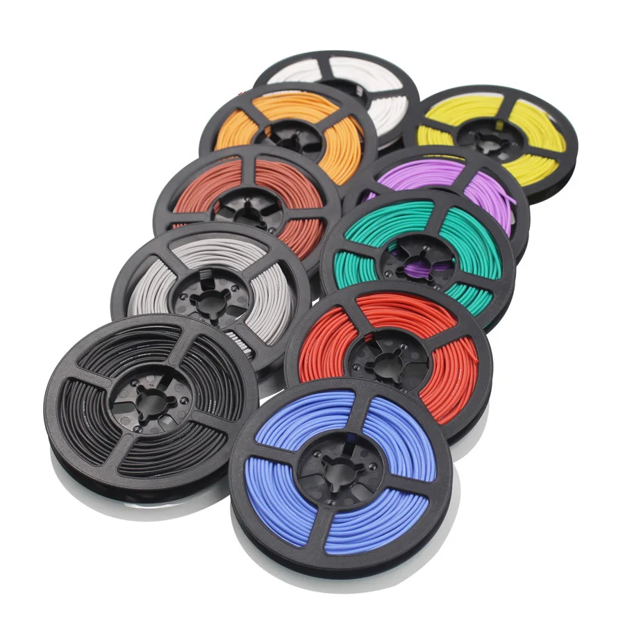 

50 m 164 ft 24AWG flexible silicone wire tinned copper wire and cable stranded wire 10 color optional DIY wire connection