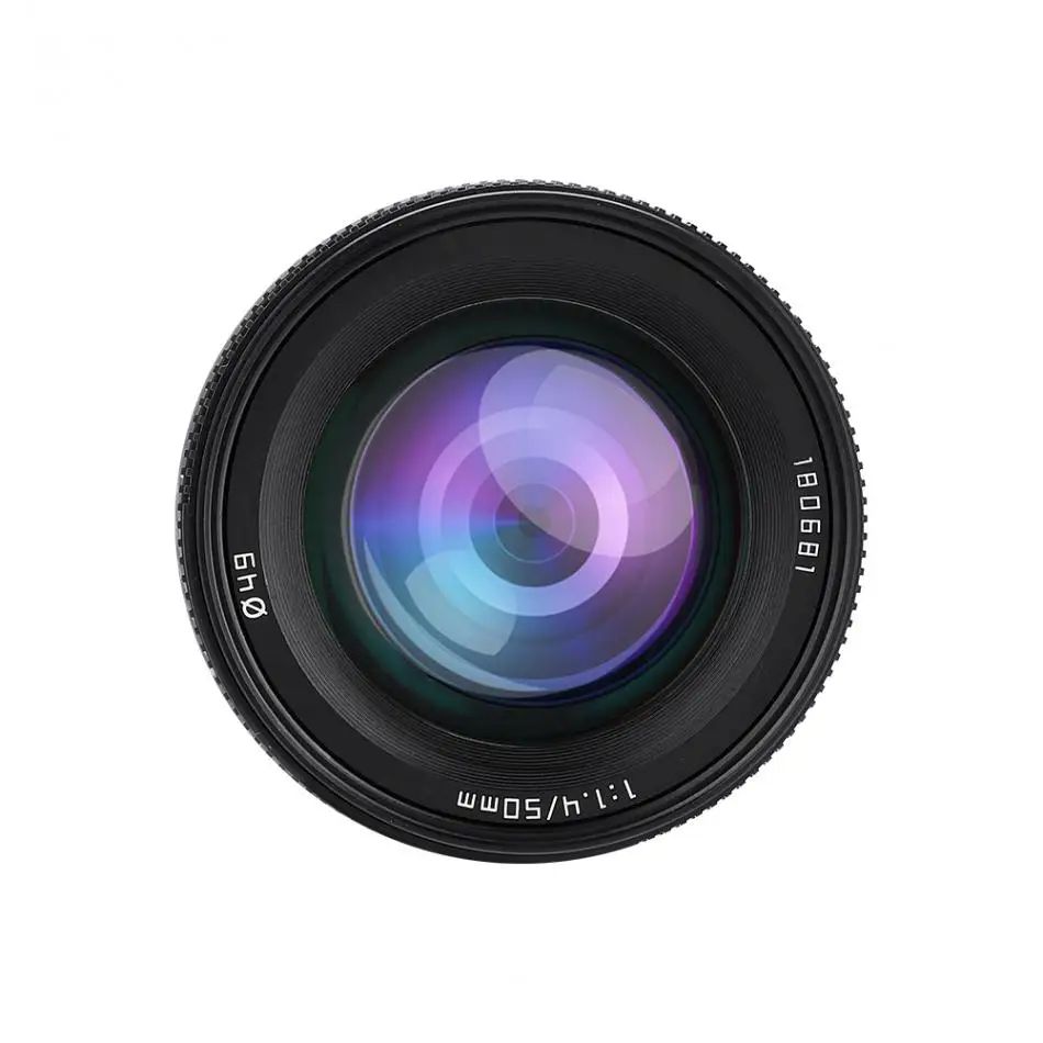 Zonlai 50 мм f1.4 с большой апертурой ручной APS-C объектив для беззеркальной камеры черный цвет