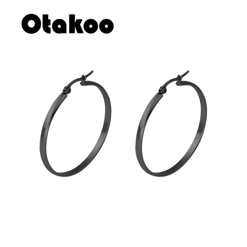 Otakoo Золотые серьги из нержавеющей стали 2018 женские маленькие или большие кольца