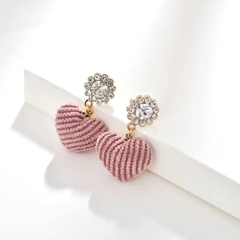 2019 милые серьги в форме сердца для девочек Модный комплект искусственный