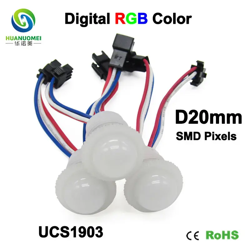 Светодиодный модуль 5050 SMD UCS1903 12 В 20 мм пиксельный rgb светильник водонепроницаемые