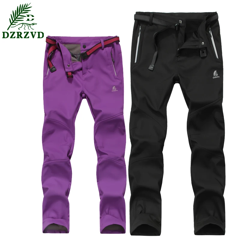 Серии 2016 зимние уличные Пеший Туризм Брюки Softshell Для мужчин женщин походная для