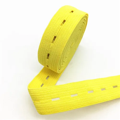 Yellow 18 мм с отверстиями эластичные ленты плоские удлинители сильные регулируемые штаны эластичные поясные ленты для пошив одежды «сделай сам» Аксессуары 1-2 м - Цвет: Yellow