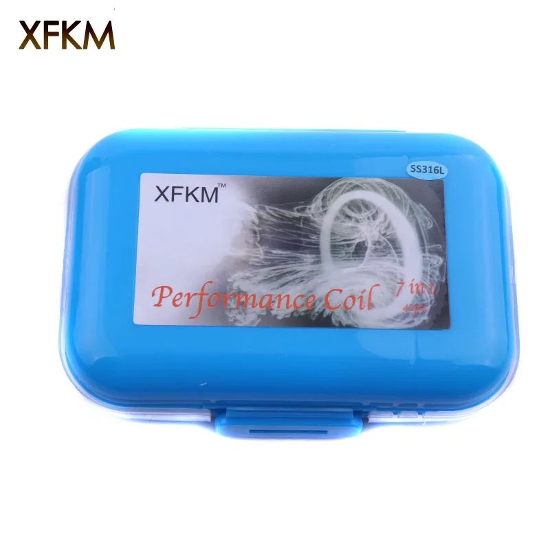 

NEW XFKM 7 In 1 42pcs SS316L Prebuilt Coil Box Kit fused clapton 11 core juggernaut Cotton vape premade wires Diy RDA Atomizer