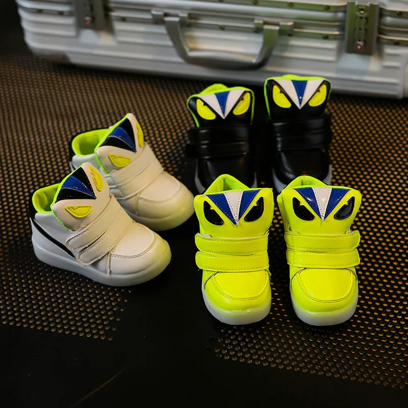 Модная детская обувь со светодиодной подсветкой дышащие кроссовки для мальчиков