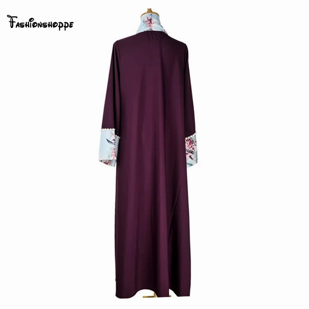 Платье-кардиган с принтом Abaya длинное платье для женщин-мусульманок жемчугом |