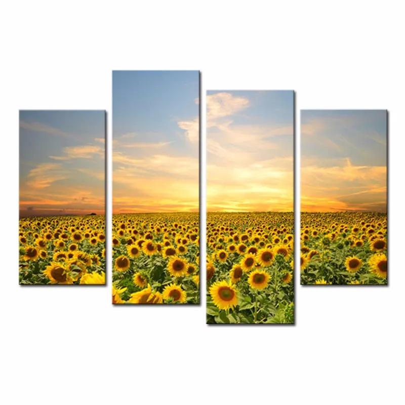 

Canvas Printed Sunflower Wall Painting Art Poster Modular Picture for Living Room Canvas Painting Art Works Unframed