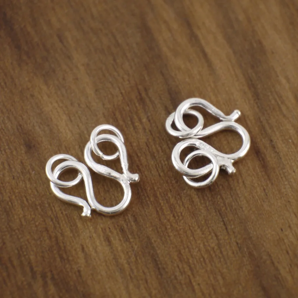 2PCS 925 Solid Sterling Silver 11mm Clasp Connector Closed Rings DIY Gift A2519 | Украшения и аксессуары