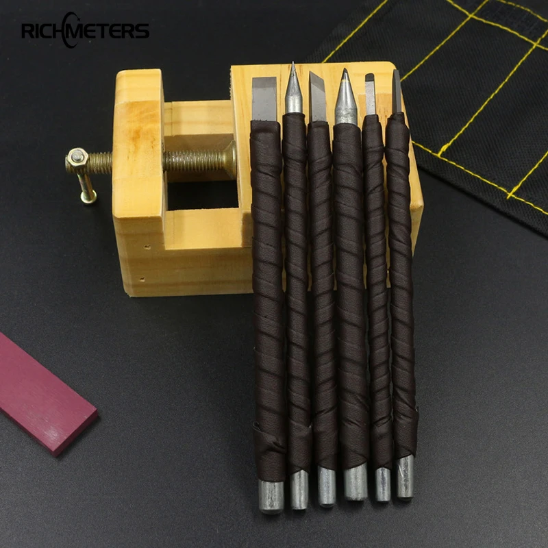 6 шт./компл. резьба по камню Ножи набор инструментов многофункциональный Вольфрам